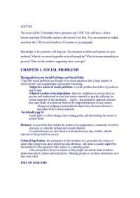 Introduction to Contemporary Social Problems - Study Guide | SOCY 105