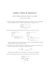 Análisis y Diseño de Algoritmos I: Análisis de Algoritmos Clásicos