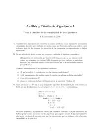 Análisis y Diseño de Algoritmos I - Tema 3: Análisis de la complejidad de algoritmos
