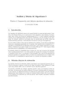 Análisis y Diseño de Algoritmos I: Comparación entre distintos algoritmos de ordenación