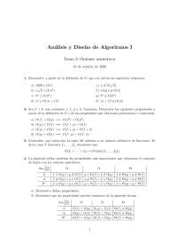 Análisis y Diseño de Algoritmos I: Órdenes Asintóticas