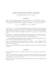 2 Problems with Solutions for Homework 2 - Survey of Astronomy | ASTR 314
