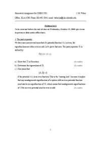 Chem 5581 Homework Assignment: Parity Operator, Ladder Operators, and Morse Potential - Pr