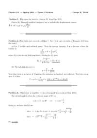 Exam 2 Problems with Solution - Spring 2005 | PHYS 221