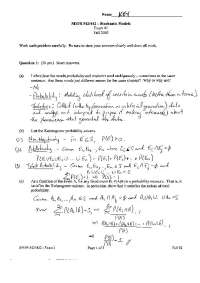 Exam 1 with Answer Key - Stochastic Models | OR 542