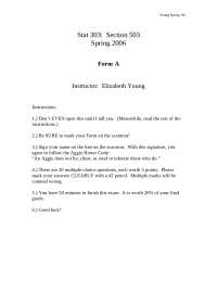 20 Questions with Answer of Statistical Methods - Exam | STAT 303 - Docsity