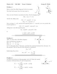5 Questions with Answers - Examination 2 - Mechanics | PHYS 218 - Docsity