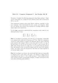 Assignment 3 on Using of Maple Software | MATH 114 - Docsity