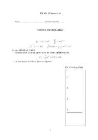 4 Unsolved Problems on Mechanics | PHYS 218 - Docsity