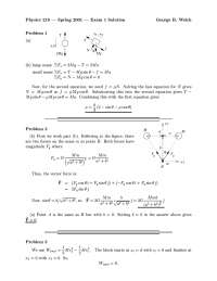 5 Problems with Solutions on Mechanics - Exam 1 | PHYS 218 - Docsity