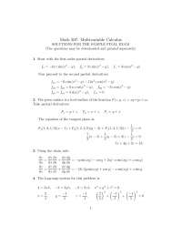 12 Solved Problems on Integration - Final Exam | MATH 307 - Docsity