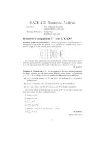 Numerical Methods - Assignment 5 | MATH 417 - Docsity