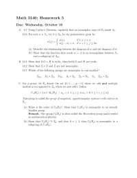 Homework #5 Problems - Abstract Algebra I | MATH 3140 - Docsity