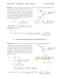Electric Field, Electricity and Optics - Exam 1 with Solutions | PHYS ...
