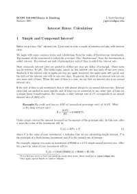 Interest Rates Calculation - Lecture Notes | ECON 310