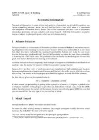 Asymmetric Information - Money and Banking | ECON 310