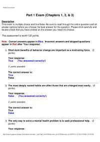 Personal Health - Solutions to Exam 1 | EDHL 1514