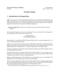 Money & Banking Class Notes: Understanding Exchange Rates and Their Impact on Economies