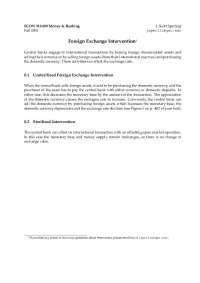 Foreign Exchange Intervention - Money and Banking | ECON 310