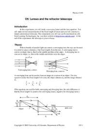O5: Lenses and the Refractor Telescope - Experimental Physics I | PHYS 1140