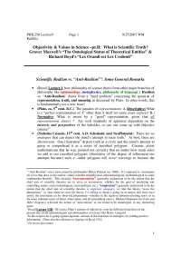 What is Scientific Truth - The Ontological Status of Theoretical Entities - Lecture Notes | PHIL 250