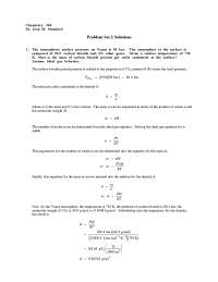 Problem Set 2 Solutions - Physical Chemistry I | CHE 360.00 - Docsity