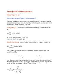 Atmospheric Thermodynamics - Lecture Notes | ATOC 5050