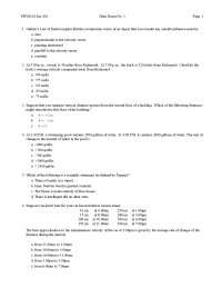 28 Solved MCQs on Galileo’s Law - Exam 1 | PHYS 101 - Docsity