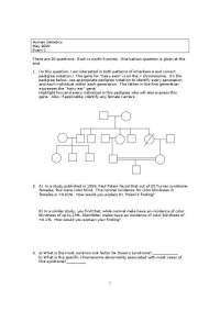 20 Questions on Human Genetics - Exam 1 | BIO 430