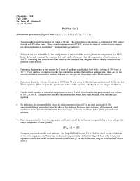 Homework Problem Set #2 - Physical Chemistry I | CHE 360.00 - Docsity