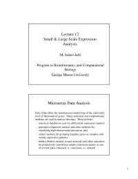 Microarray Data Analysis - Lecture Slides | BINF 630 - Docsity