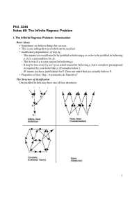 Notes on the Infinite Regress Problem - Epistemology | PHIL 3340