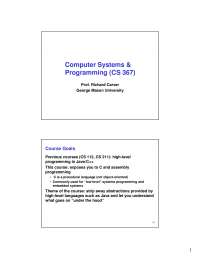 Computer Systems and Programming - Lecture Slides | CS 367 - Docsity