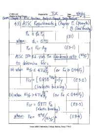 Aisc Provision, Analysis and Design Example | CVEN 446