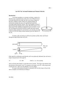Lab M4: The Torsional Pendulum and Moment of Inertia | PHYS 1140