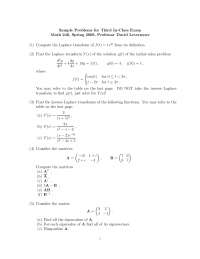 Sample Questions for Exam 3 - Differential Equation for Science and ...