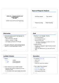Lambda Calculus and Functional Programming - Notes | CMSC 631 - Docsity