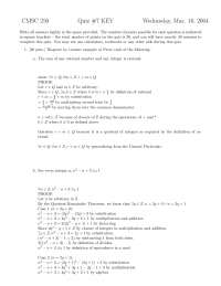 Quiz 7 with Answers Key - Discrete Structures - 2004 | CMSC 250 - Docsity