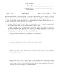 Quiz 12 with Questions - Discrete Structures - 2004 | CMSC 250 - Docsity