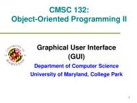 Object Oriented Programming II - Lecture Slides | CMSC 132 - Docsity