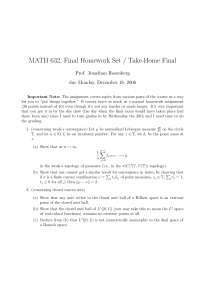 Take Home Final Exam - Functional Analysis | MATH 632 - Docsity