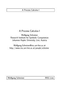 A Process Calculus I - Program Analysis and Understanding - Notes ...