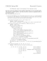 Homework 4 with Solutions for Discrete Structures | CMSC 250 - Docsity