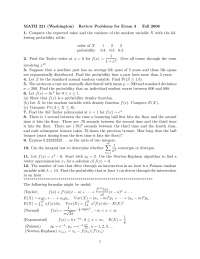 Review Problems for Exam 3 - Elementary Calculus II | MATH 221 - Docsity