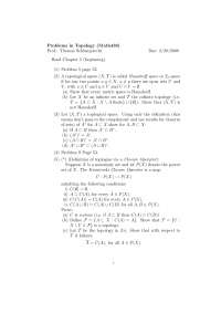 Assignment 6 Problems in Topology - Introduction to Topology | MATH 436 ...