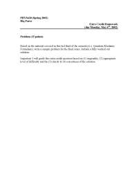 Assignment with Problem for Principle of Modern Physics | PHYS 420 ...