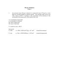 6 Problems with Solution | Mechanics - Exam 1 | PHYS 218 - Docsity