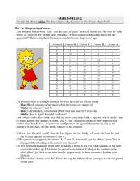 The Lisa Simpson Age Cuessor - Lab 2 | MATH 1614 - Docsity