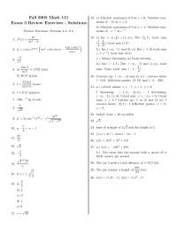 Solutions Exam 3 Review Sheet Exercise - Engineering Mathematics | MATH ...