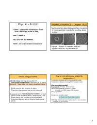 Thermodynamics - Principles of Physics | PHYS 141 - Docsity